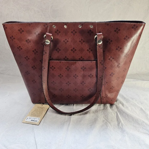 NWT Patricia Nash Benvenuto Leather Brown Tote Bag - Picture 4 of 12